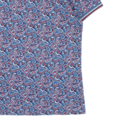 Mens Paisley Polo Shirt Made In Portugal Short Sleeve