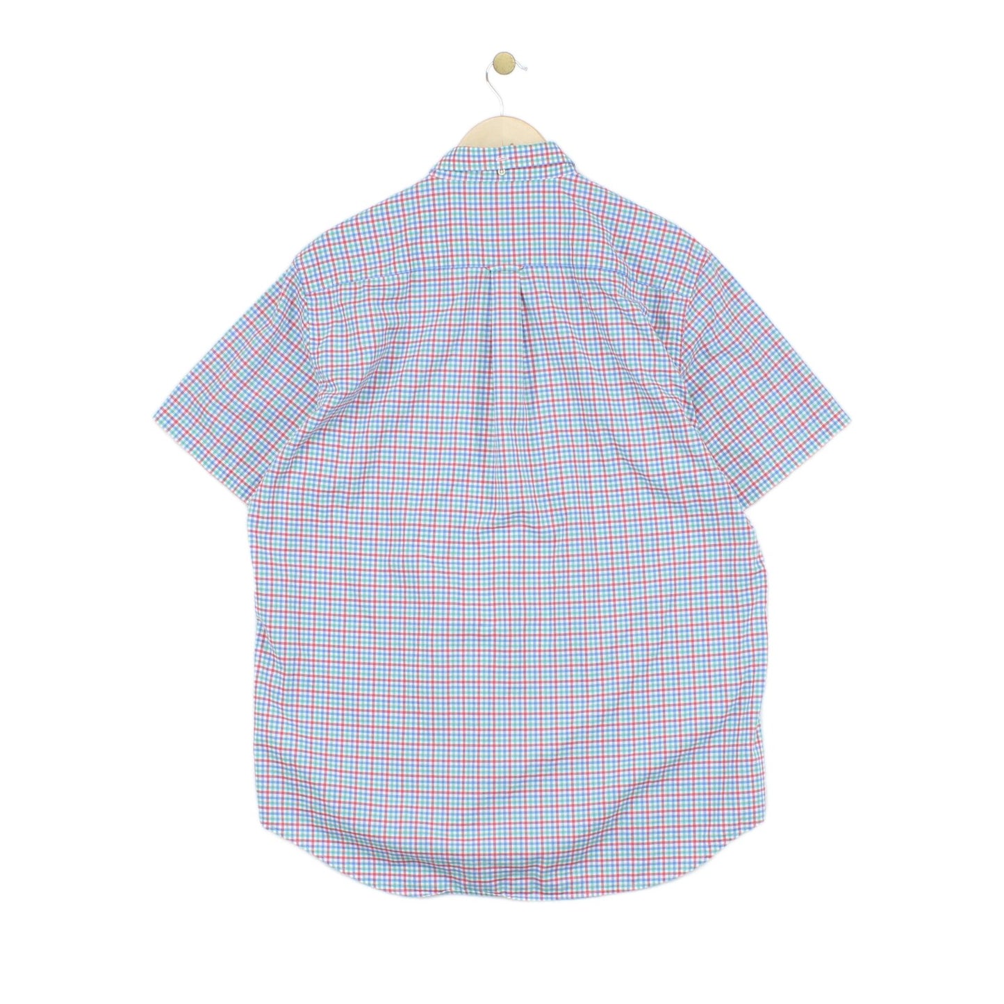 Mens Check Shirt Short Sleeve Button Down Classic