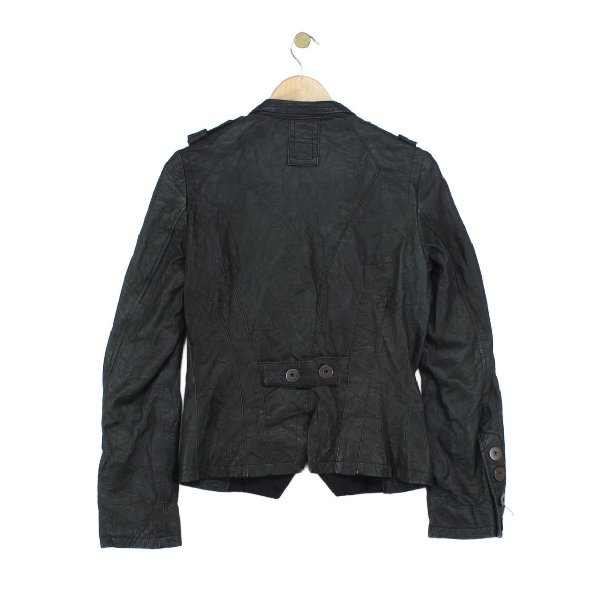 Womens Leather Jacket Made In Italy Button Up
