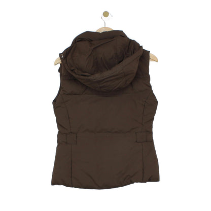 Womens Down Bodywarmer Hooded Puffed Sleeveless