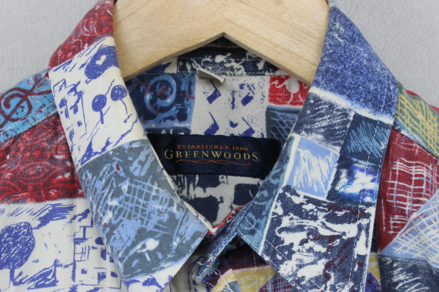Mens Abstract Shirt  Casual Short Sleeve