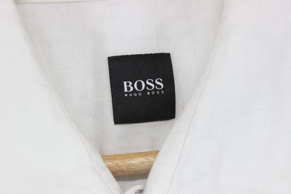 Mens Linen Shirt Short Sleeve Formal