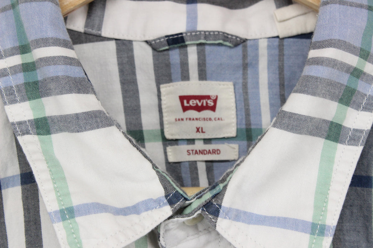 Mens Plaid Shirt Check Button Up