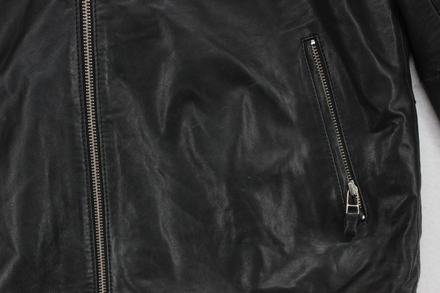 Mens Leather Jacket Biker Slim