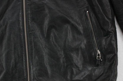 Mens Leather Jacket Biker Slim