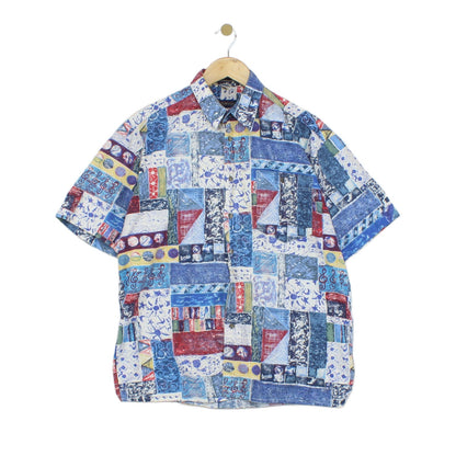 Mens Abstract Shirt  Casual Short Sleeve