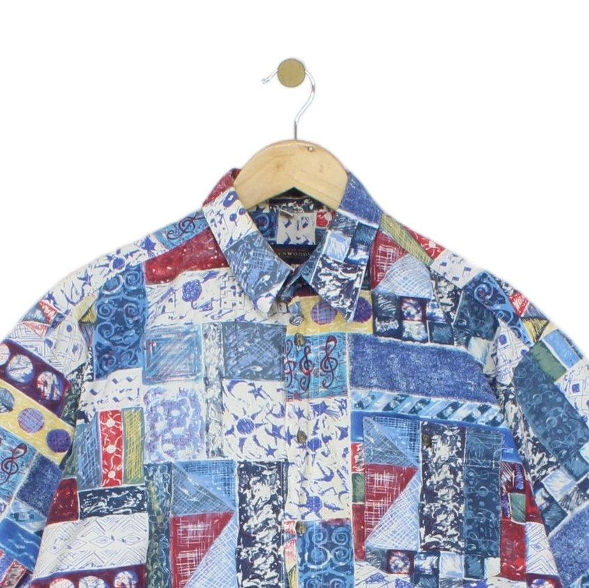Mens Abstract Shirt  Casual Short Sleeve