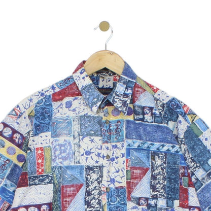 Mens Abstract Shirt  Casual Short Sleeve