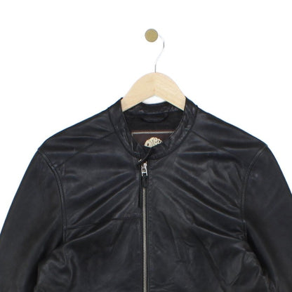 Mens Leather Jacket Biker Slim