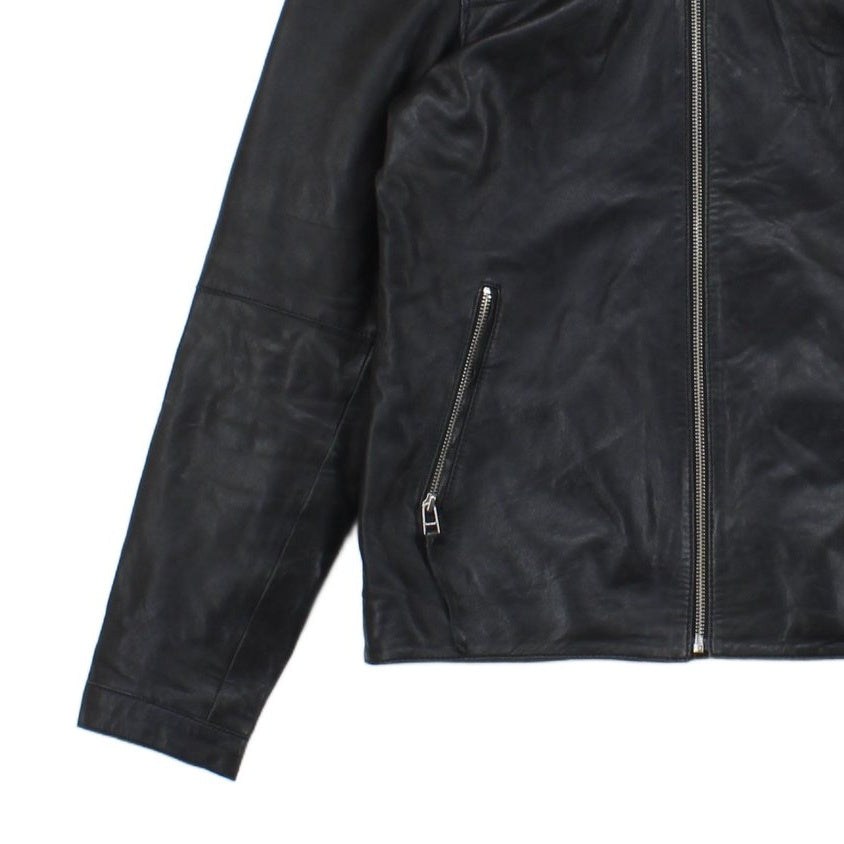 Mens Leather Jacket Biker Slim