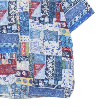 Mens Abstract Shirt  Casual Short Sleeve