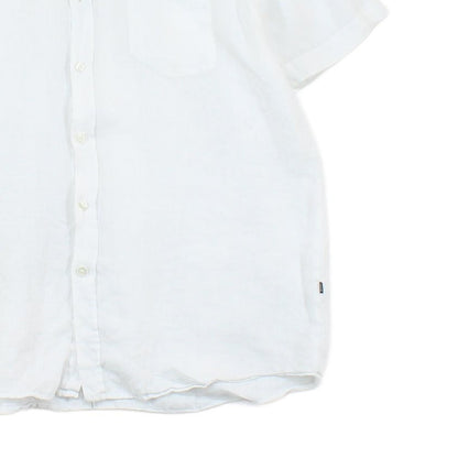 Mens Linen Shirt Short Sleeve Formal