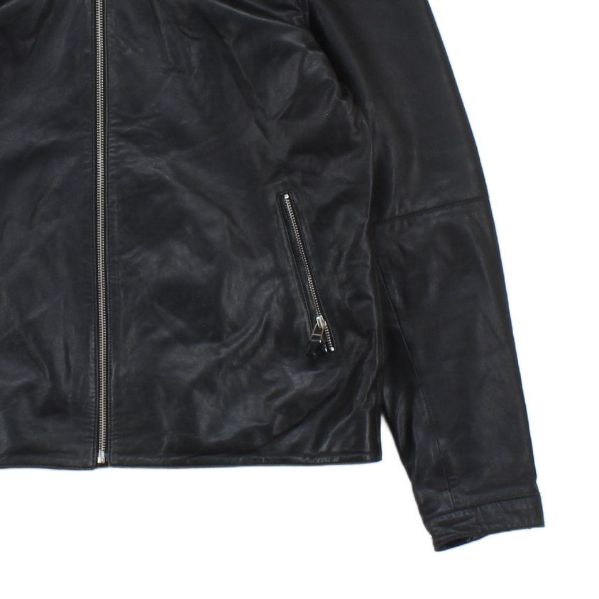 Mens Leather Jacket Biker Slim