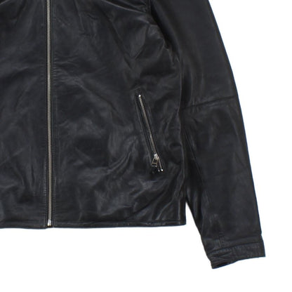 Mens Leather Jacket Biker Slim