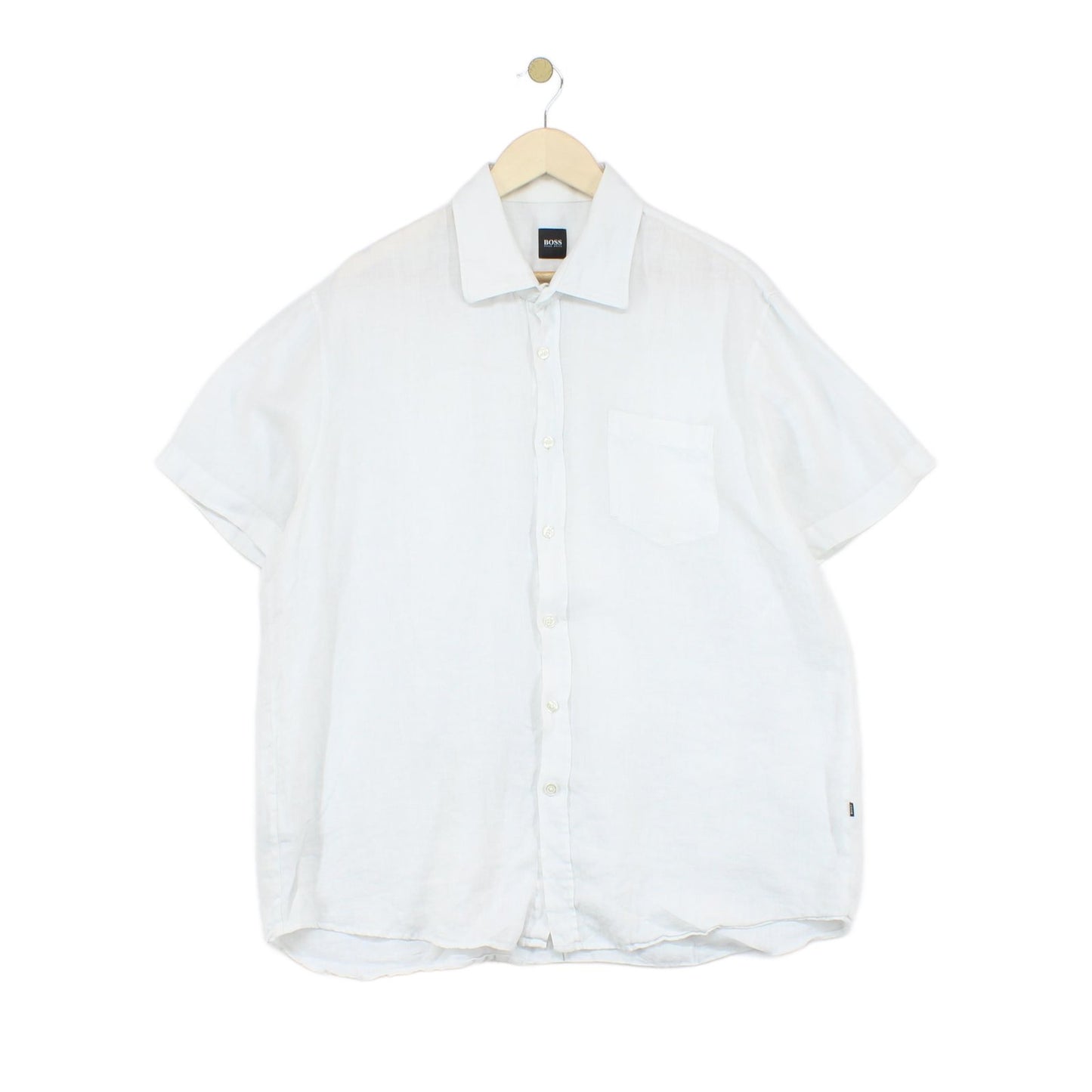 Mens Linen Shirt Short Sleeve Formal