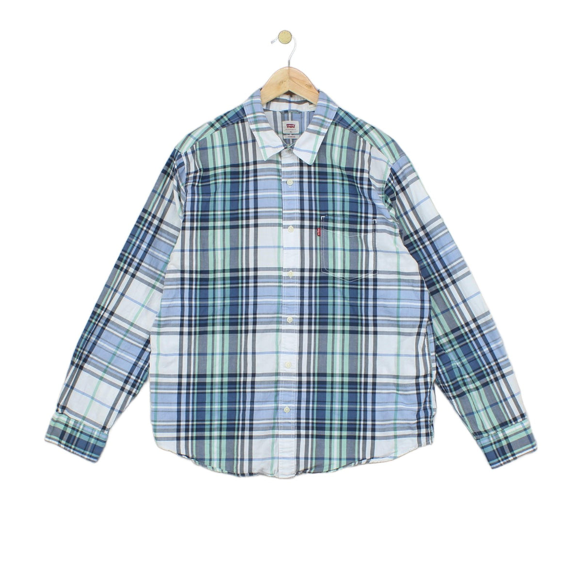 Mens Plaid Shirt Check Button Up