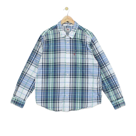 Mens Plaid Shirt Check Button Up