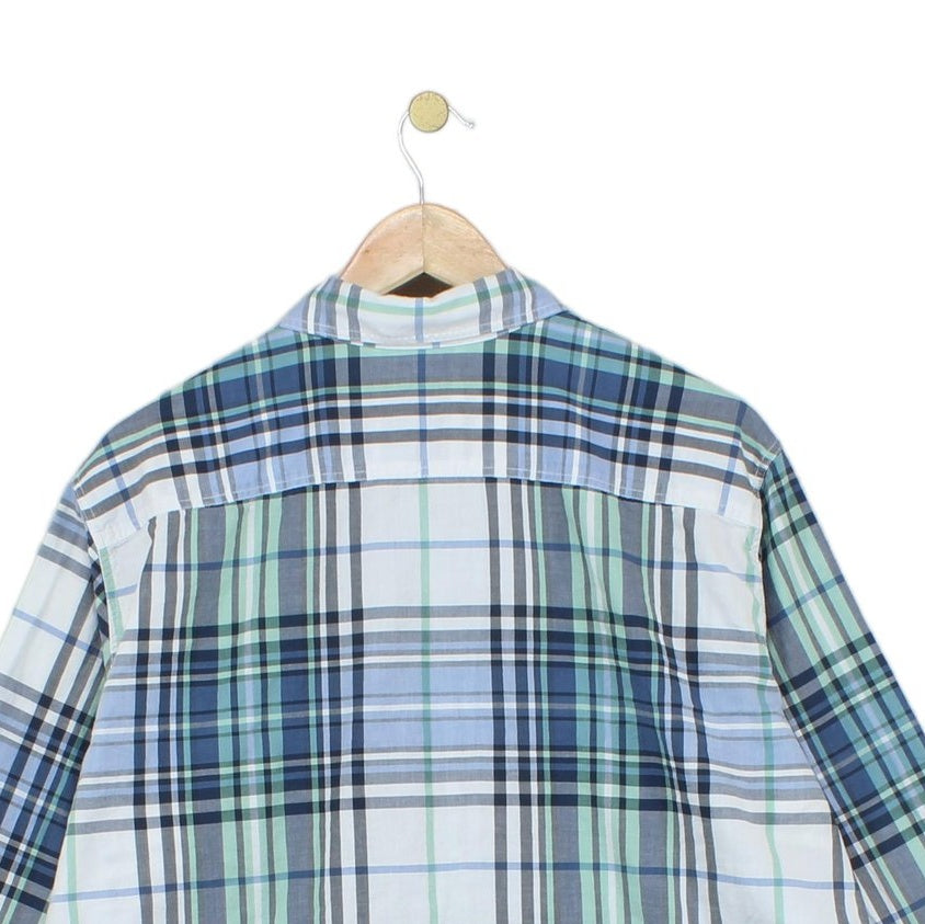 Mens Plaid Shirt Check Button Up