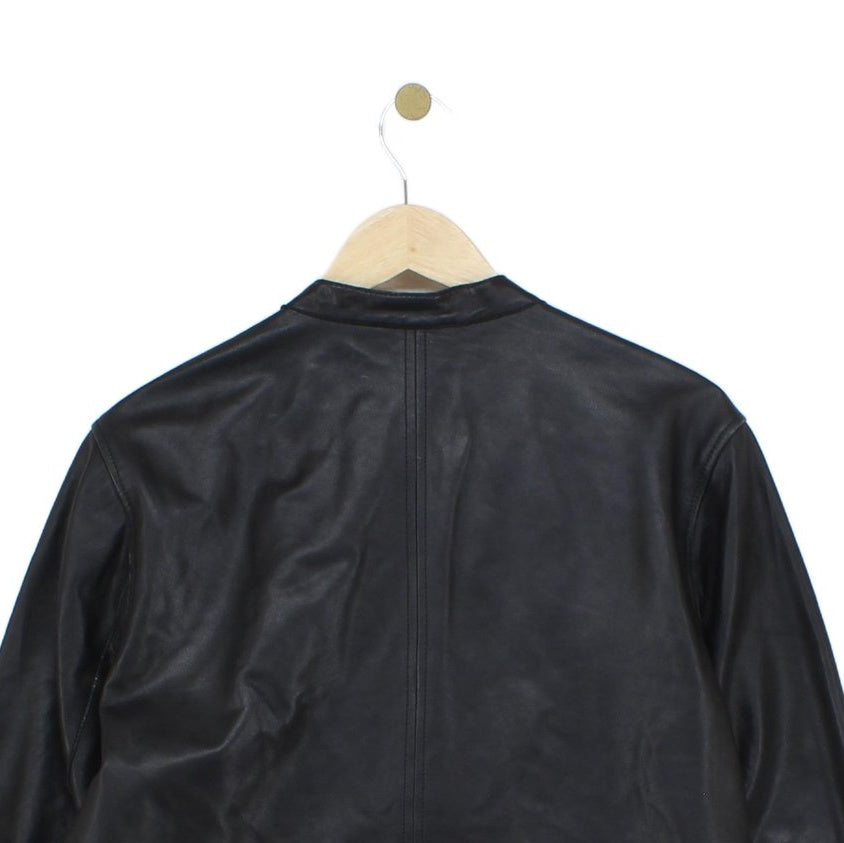 Mens Leather Jacket Biker Slim