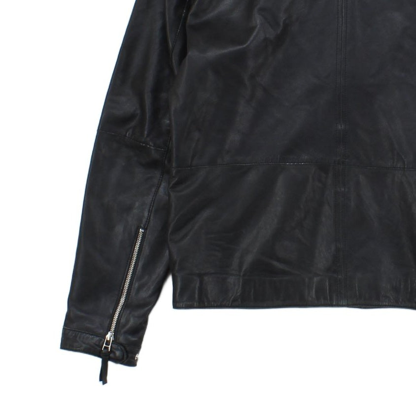 Mens Leather Jacket Biker Slim