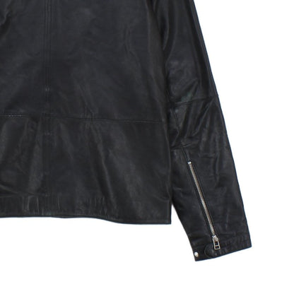 Mens Leather Jacket Biker Slim