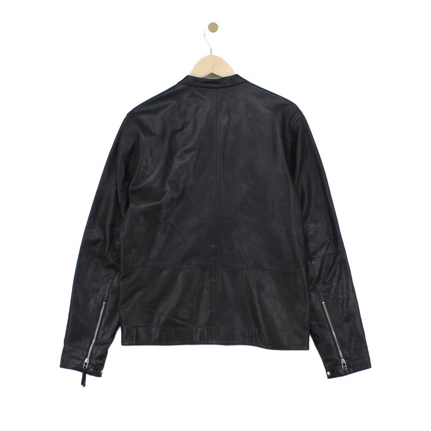 Mens Leather Jacket Biker Slim