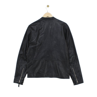 Mens Leather Jacket Biker Slim