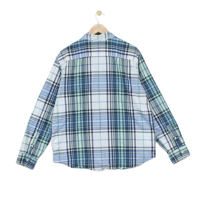 Mens Plaid Shirt Check Button Up