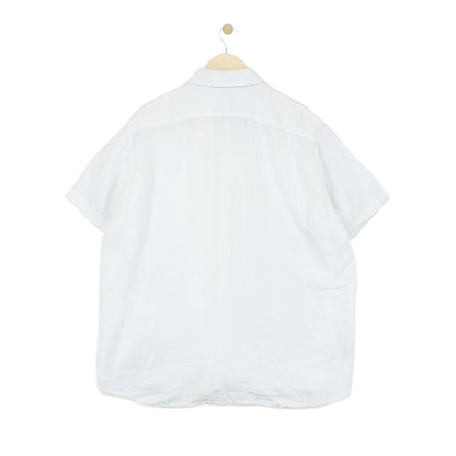 Mens Linen Shirt Short Sleeve Formal
