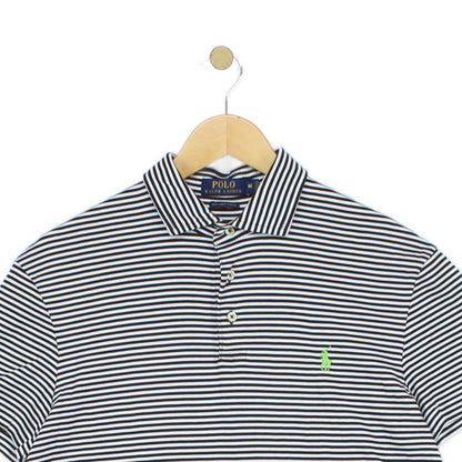 Mens Striped Polo Shirt Short Sleeve Pima Soft Touch