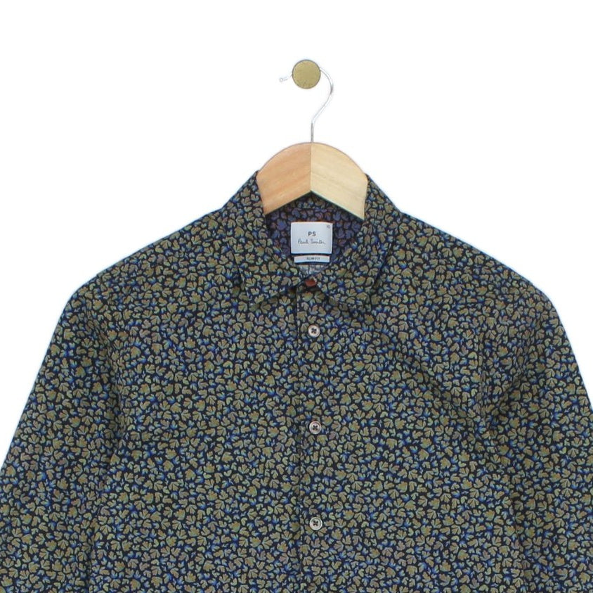 Mens Floral Shirt Long Sleeve Slim Fit