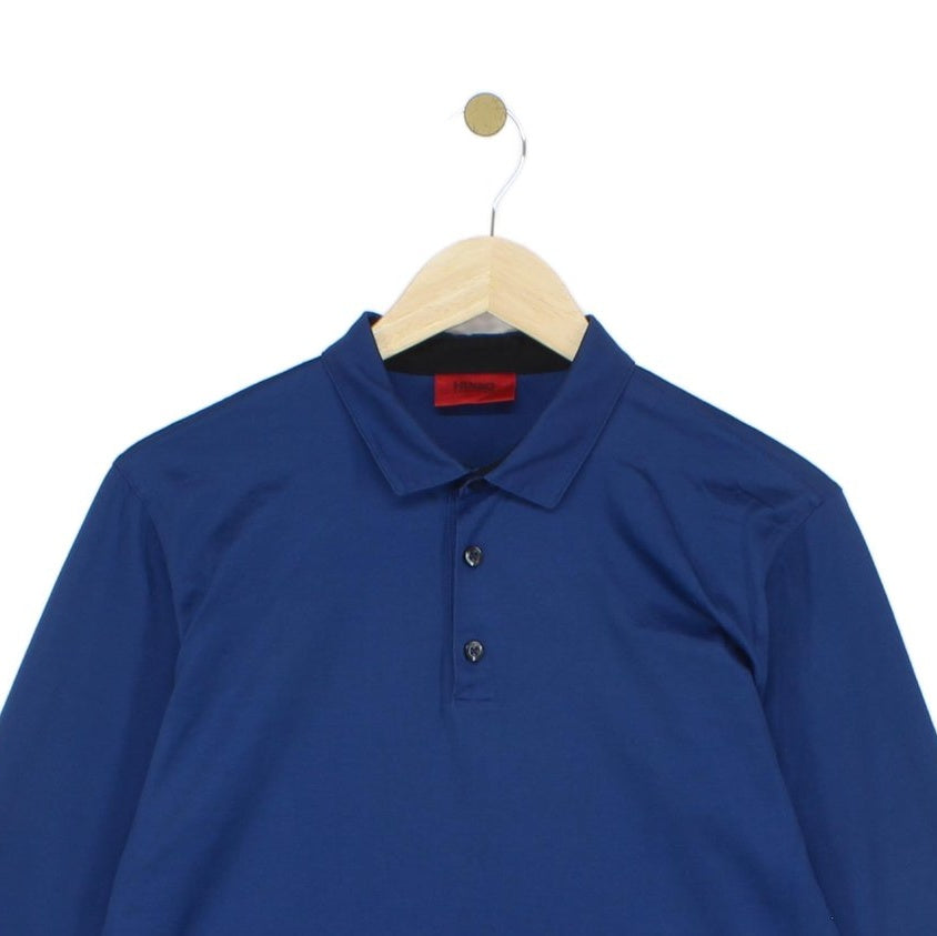 Mens Polo Shirt Long Sleeve Slim Fit