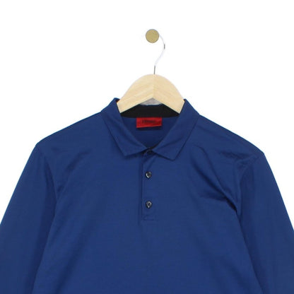 Mens Polo Shirt Long Sleeve Slim Fit