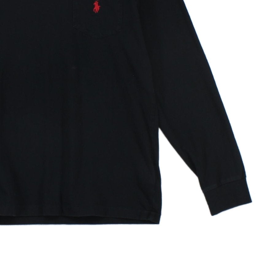 Mens T-Shirt Classic Fit Long Sleeve Embroidered