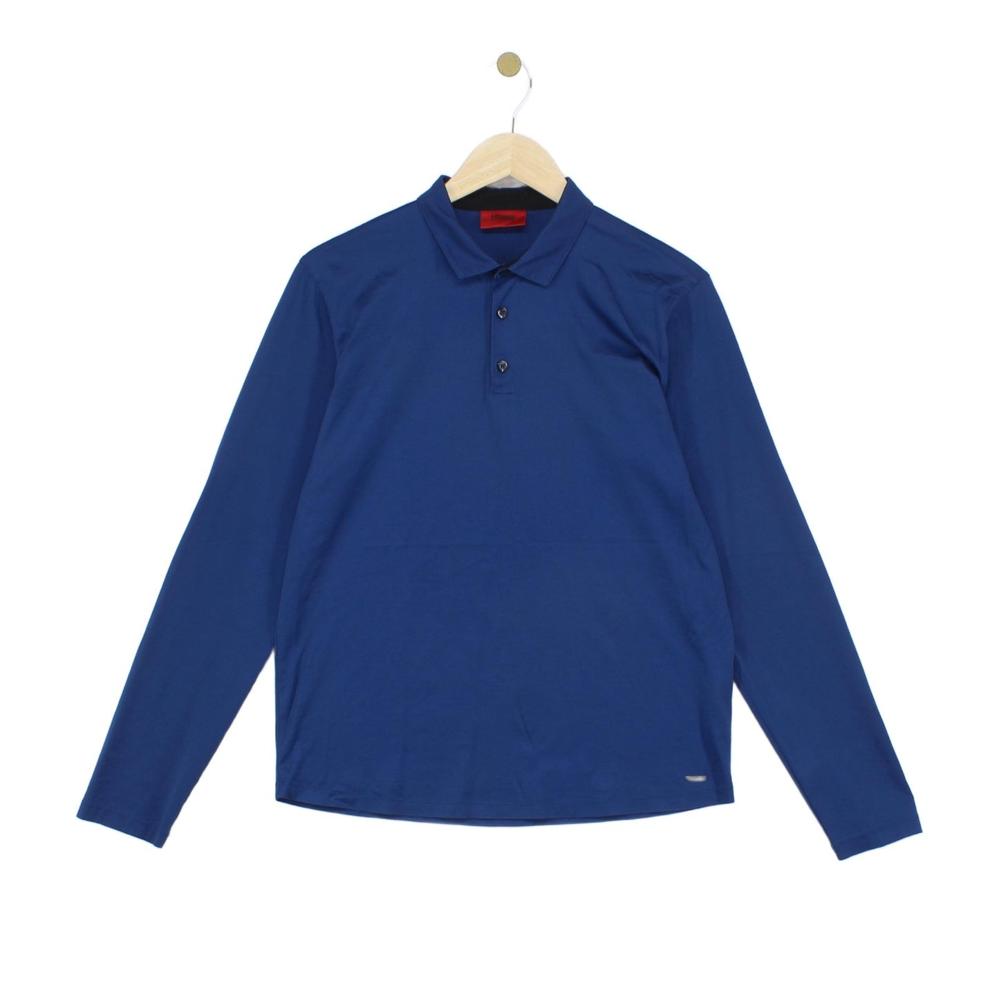 Mens Polo Shirt Long Sleeve Slim Fit