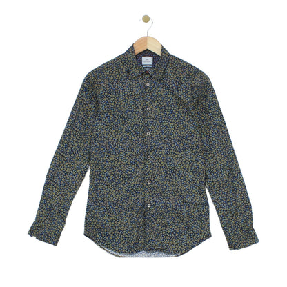 Mens Floral Shirt Long Sleeve Slim Fit