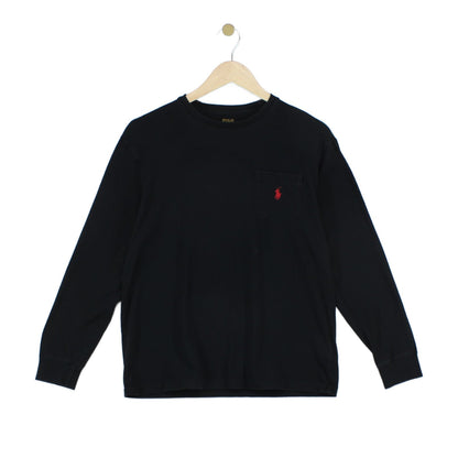 Mens T-Shirt Classic Fit Long Sleeve Embroidered