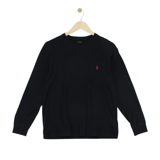 Mens T-Shirt Classic Fit Long Sleeve Embroidered