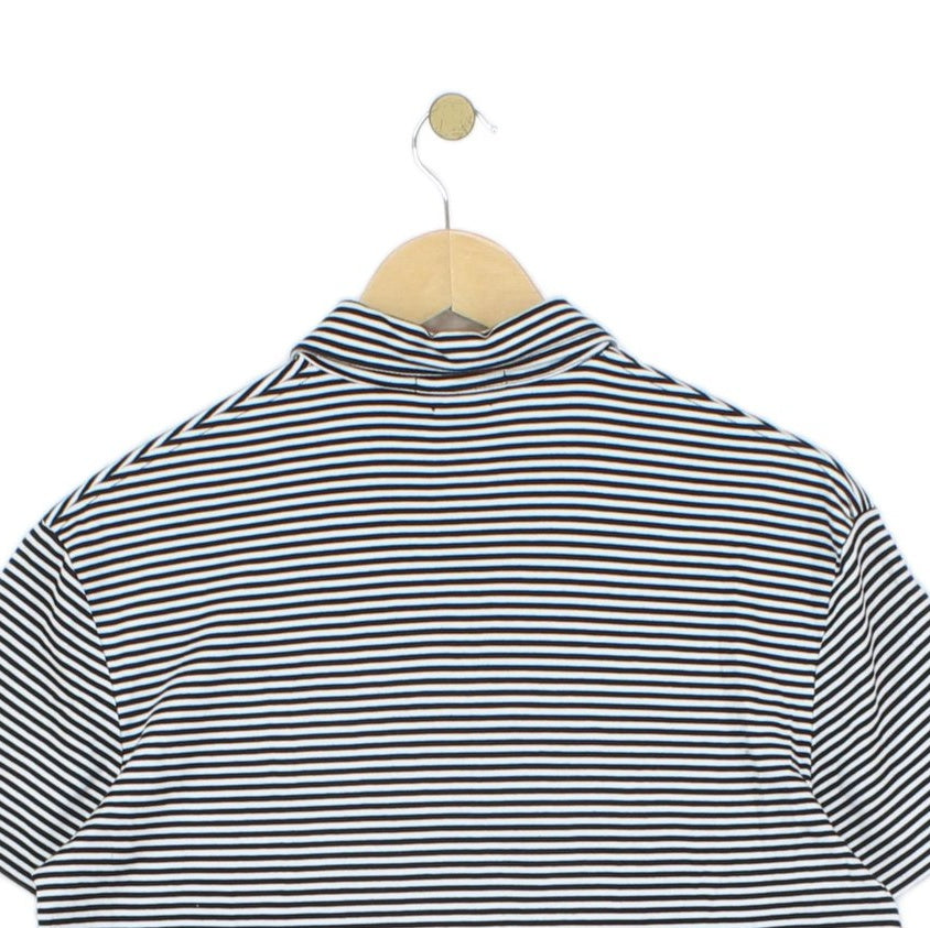 Mens Striped Polo Shirt Short Sleeve Pima Soft Touch