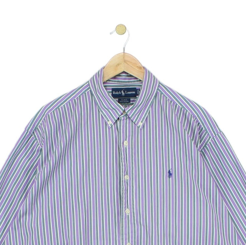 Mens Striped Shirt Button Up Collared