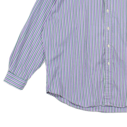 Mens Striped Shirt Button Up Collared