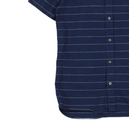 Mens Striped Shirt Short Sleeve Slim Fit Button Up