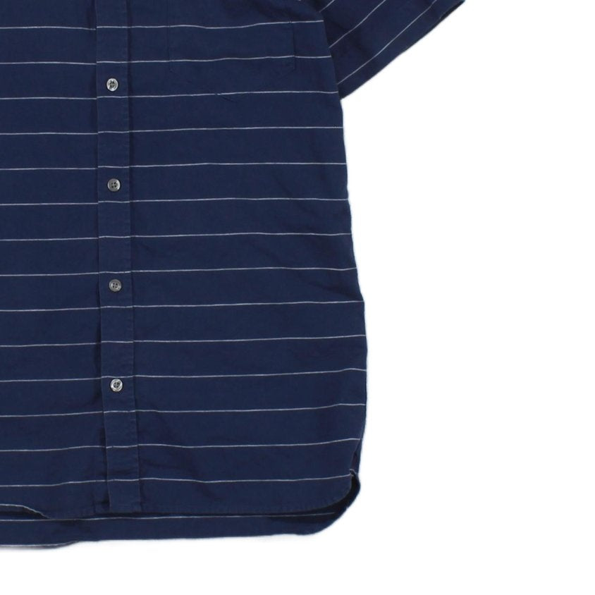 Mens Striped Shirt Short Sleeve Slim Fit Button Up