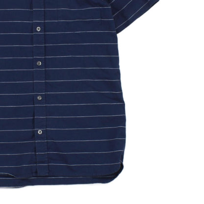 Mens Striped Shirt Short Sleeve Slim Fit Button Up