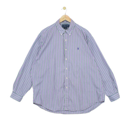 Mens Striped Shirt Button Up Collared