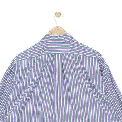 Mens Striped Shirt Button Up Collared