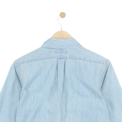 Mens Denim Shirt Slim Fit Long Sleeve Button Down