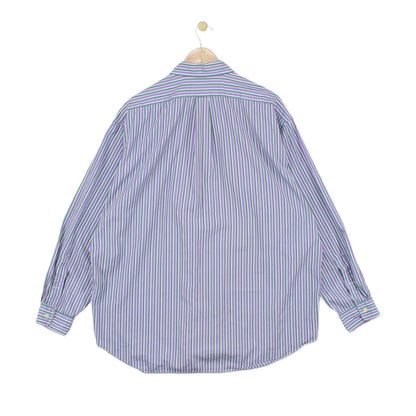Mens Striped Shirt Button Up Collared