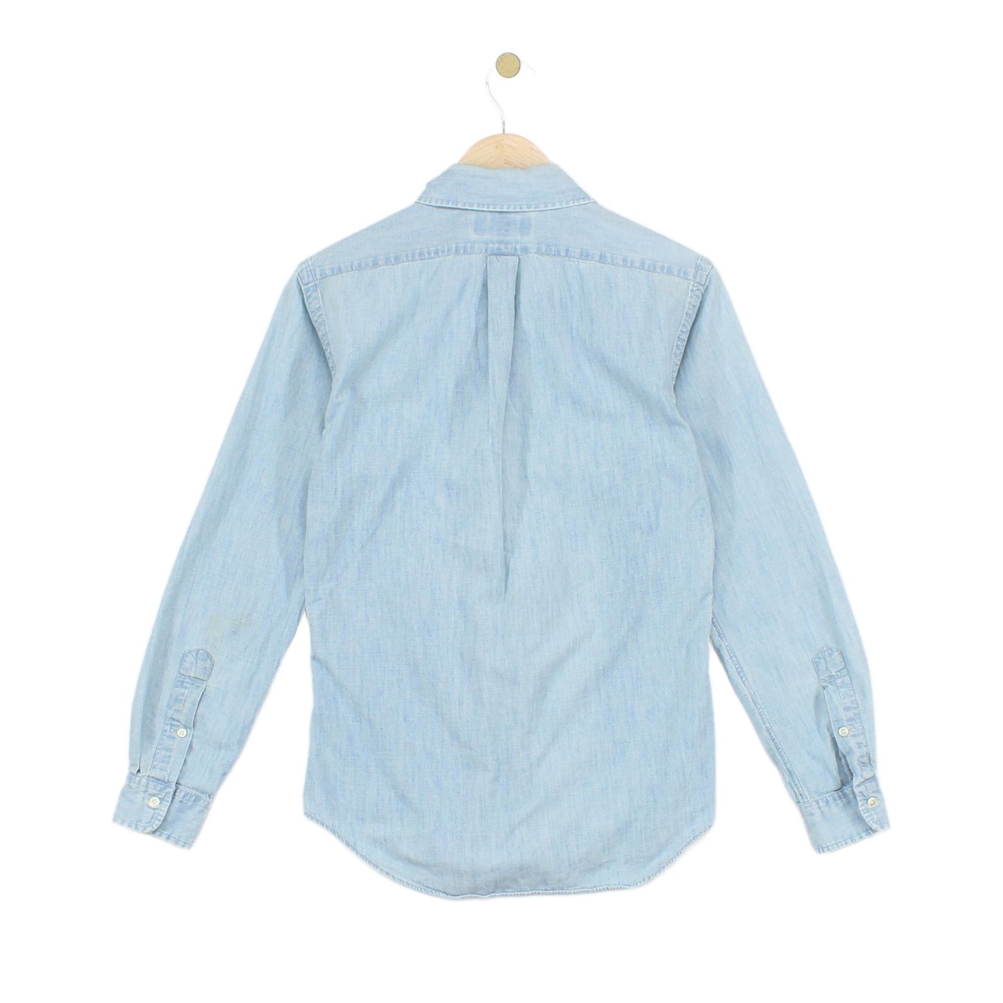Mens Denim Shirt Slim Fit Long Sleeve Button Down