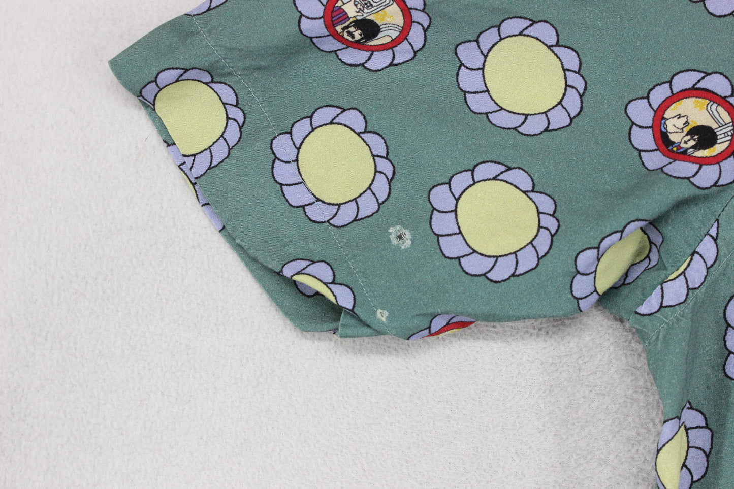 Mens Beatles Floral Shirt Casual Button Up Viscose